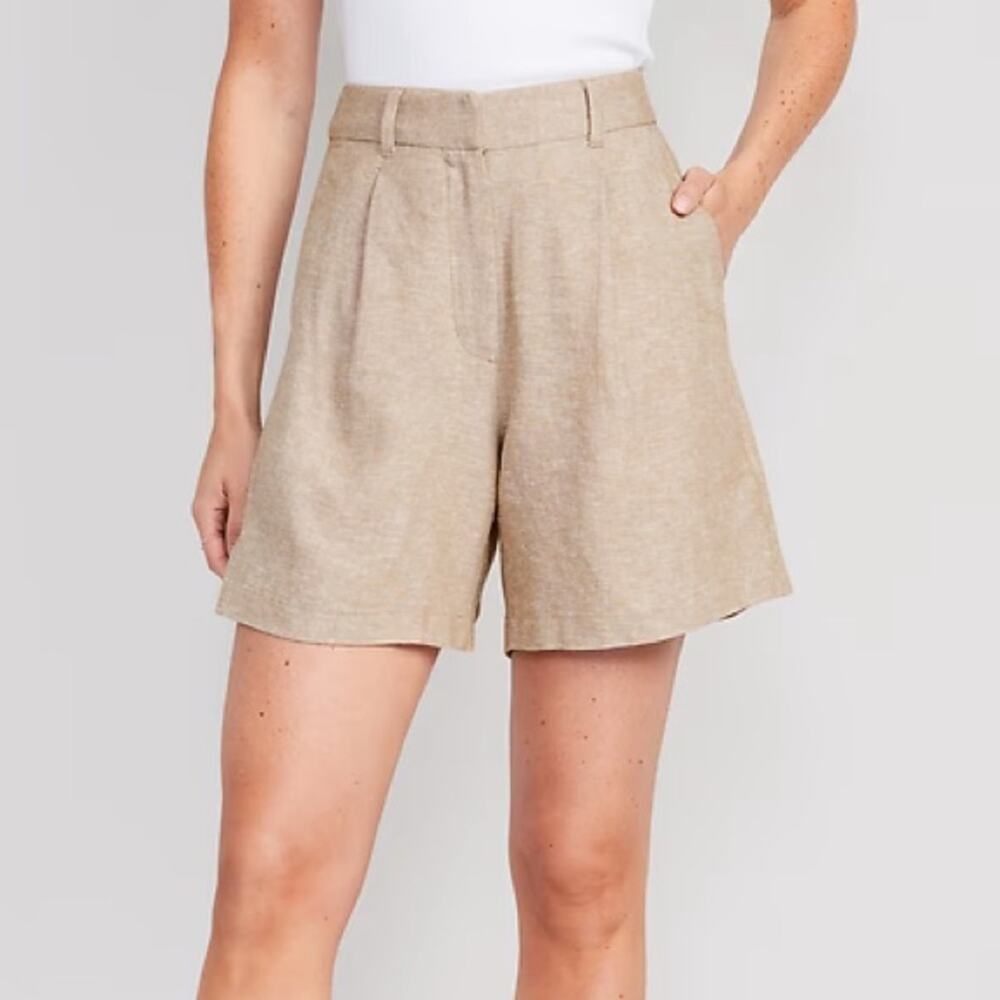 Old‎ Navy Linen Blend High Waist Taylor Shorts Size L
